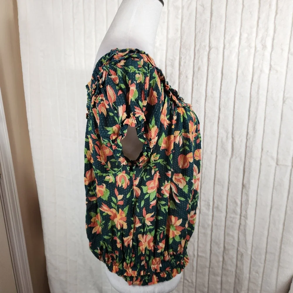 Free People‎ FP One Suki Off The Shoulder Floral Blouse Garden Combo Large